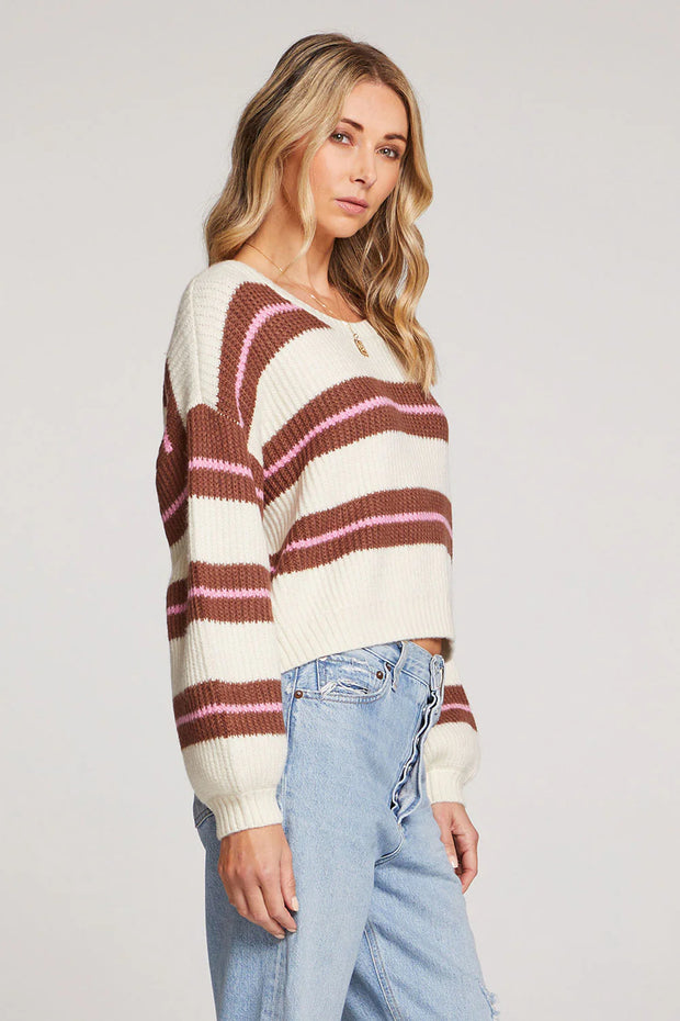 SALTWATER LUX MIMI SWEATER - VANILLA - LAST SIZE L