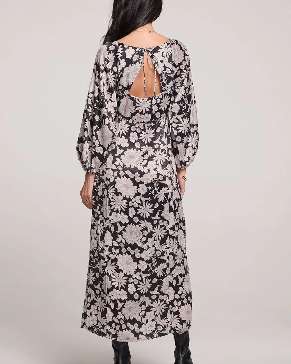 SALTWATER LUXE RAINA MIDI DRESS - BLACK