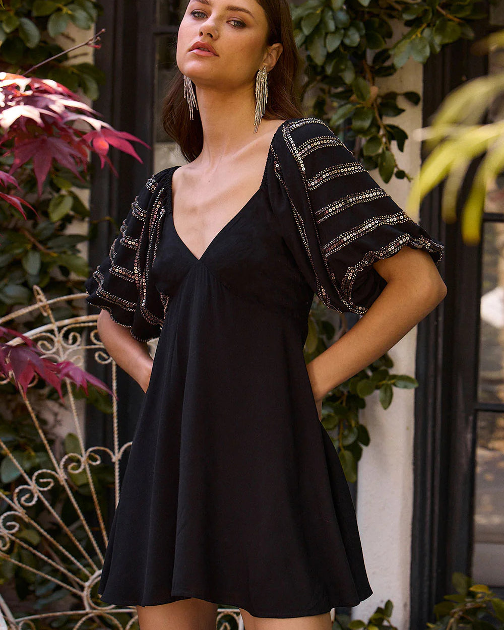 SALTWATER LUXE ROSSY DRESS - BLACK