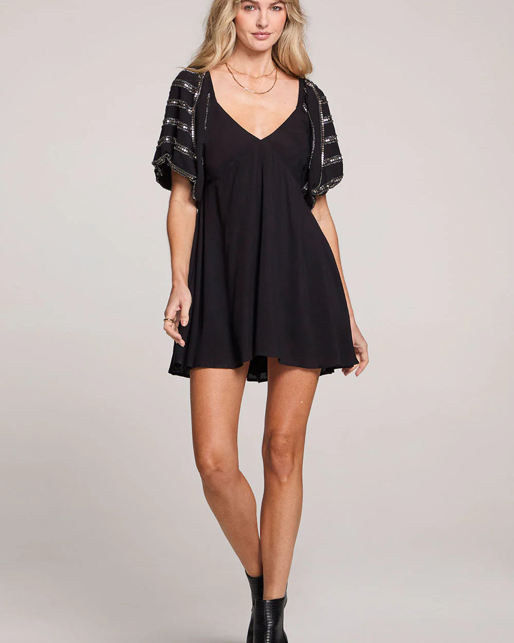 SALTWATER LUXE ROSSY DRESS - BLACK