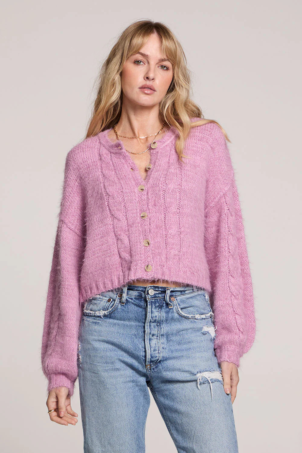 * PRE ORDER * SALTWATER LUXE AIMEE CARDIGAN - ORCHID