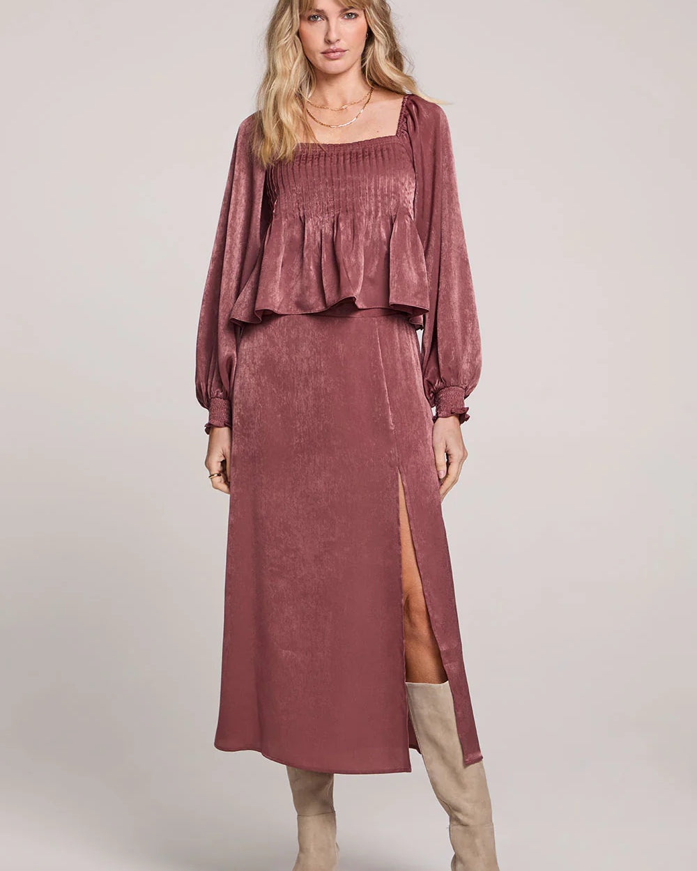 SALTWATER LUXE NARISSA SKIRT - SANGRIA