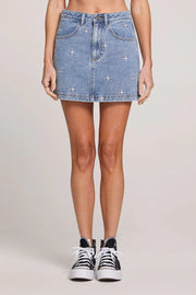 SABINA DENIM SKIRT - STONEWASH