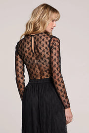 SALTWATER LUXE PEONY LACE TOP - BLACK