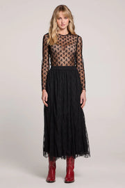 SALTWATER LUXE PEONY LACE TOP - BLACK