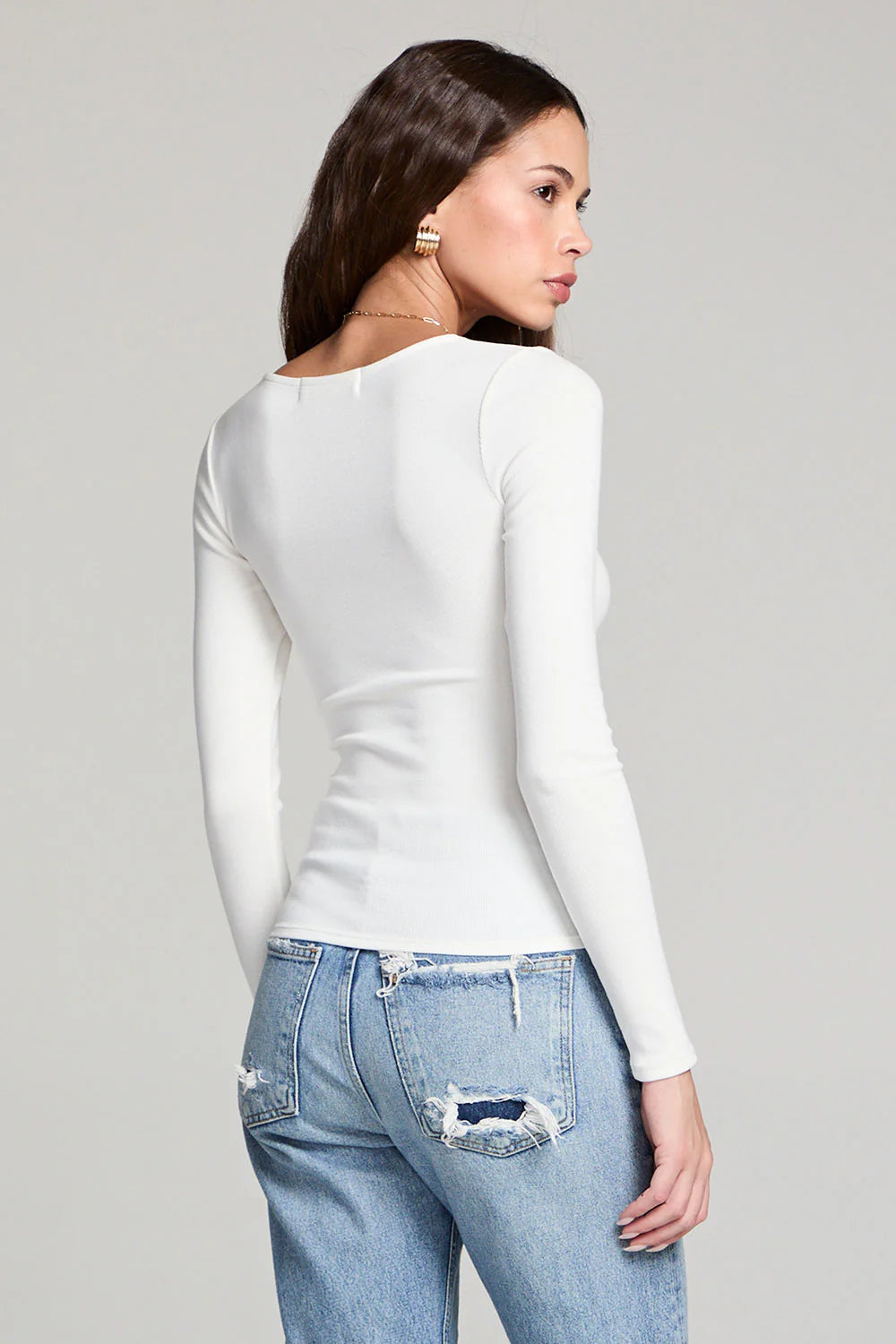 SALTWATER LUXE SCOOP LONG SLEEVE TOP - SALT