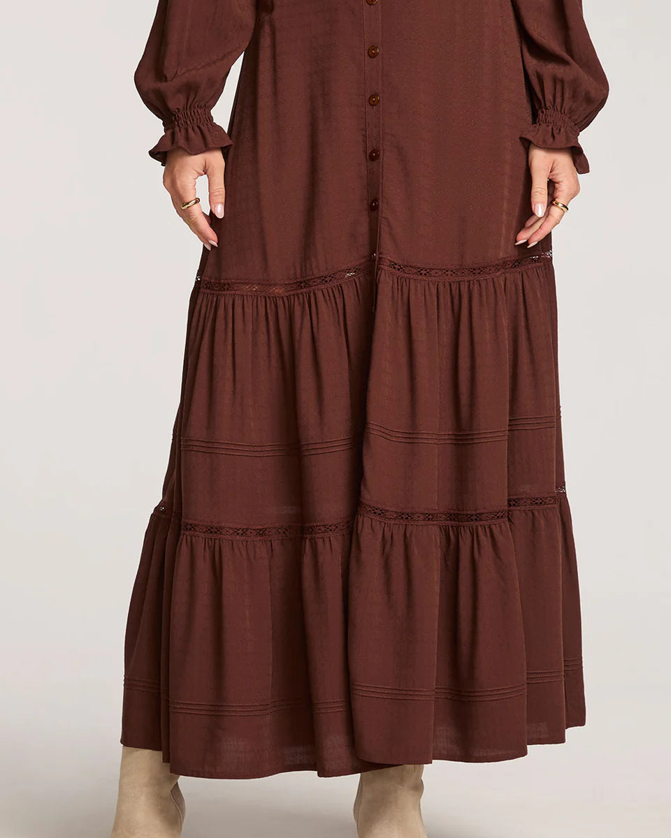 SALTWATER LUXE JAYCEE MIDI SKIRT - CHOCOLATE