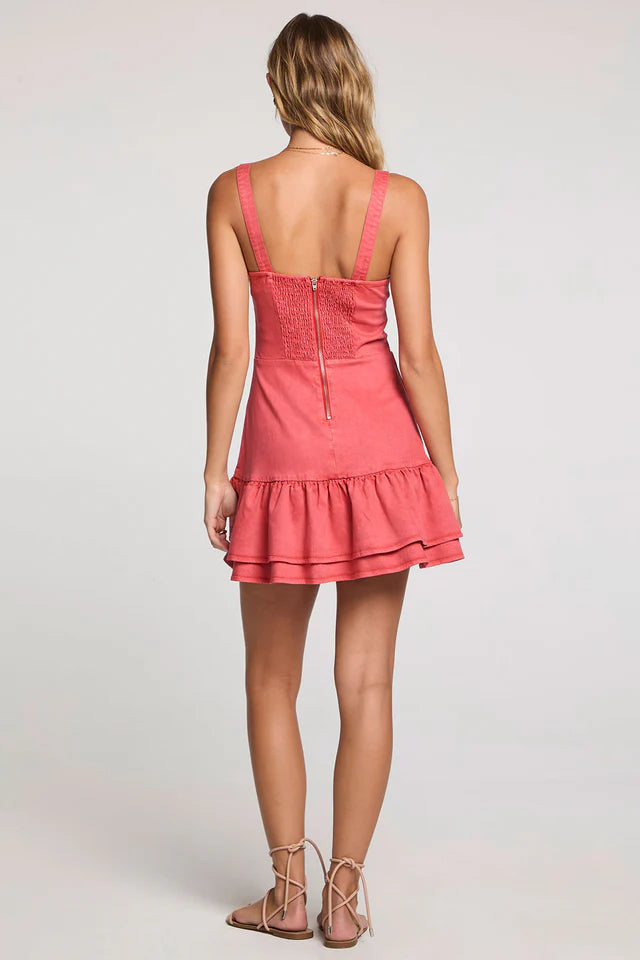 SALTWATER LUXE CARLEIGH MINI DRESS - RUBY