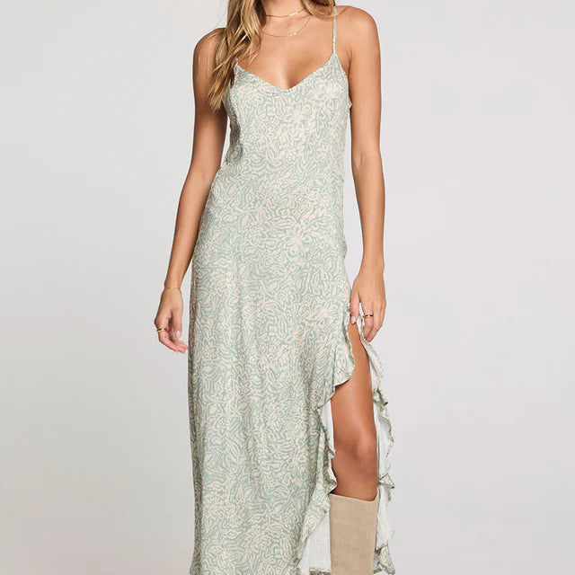 SALTWATER LUXE LILLIE MIDI DRESS - SAGE GREEN