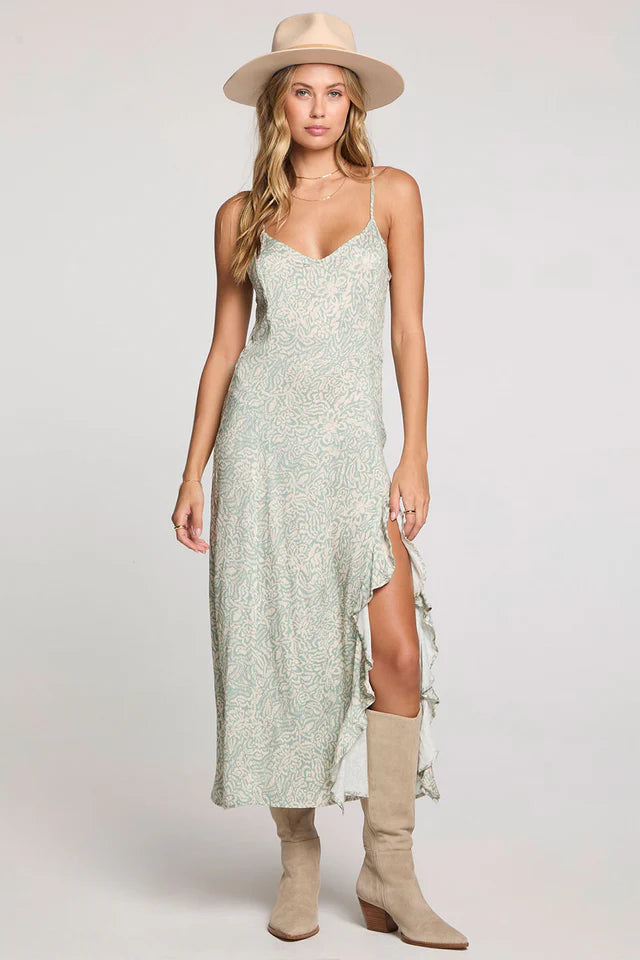 SALTWATER LUXE LILLIE MIDI DRESS - SAGE GREEN