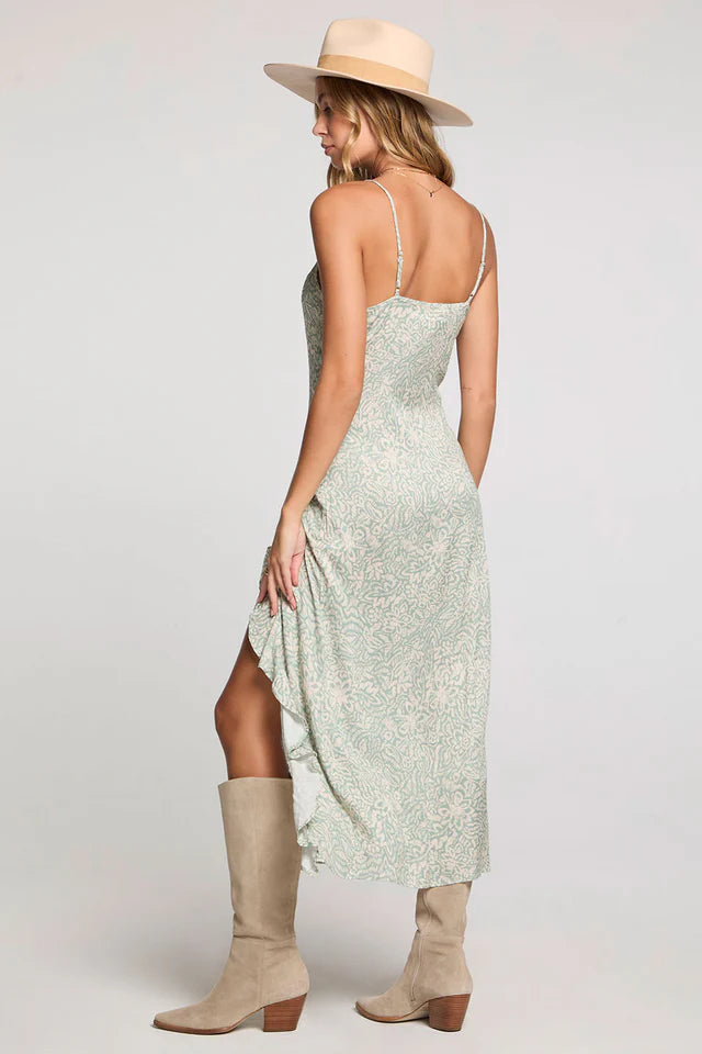 SALTWATER LUXE LILLIE MIDI DRESS - SAGE GREEN