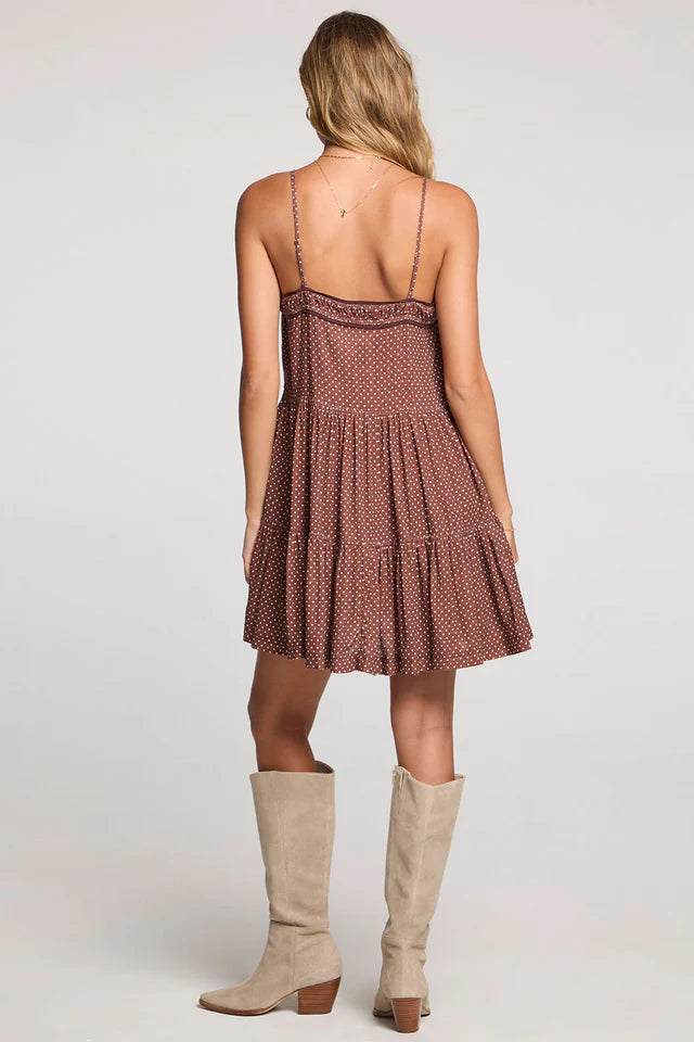 SALTWATER LUXE GENEVIEVE MINI DRESS - MOCHA