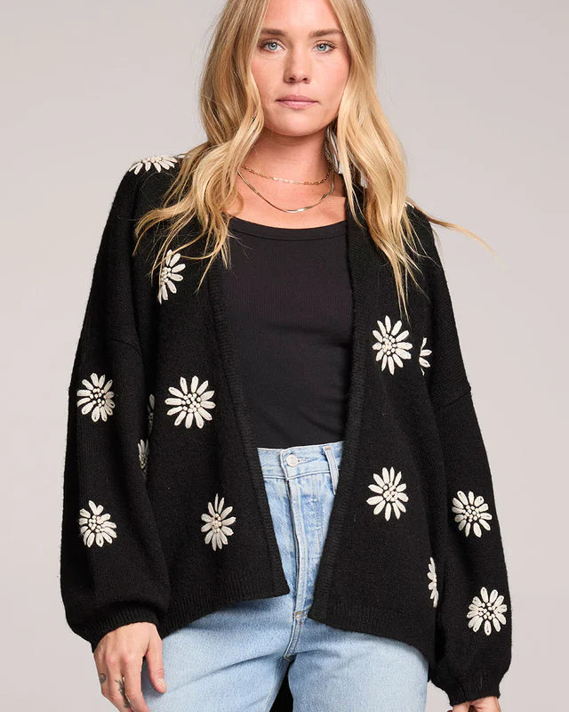 SALTWATER LUXE CARSYN CARDIGAN - BLACK