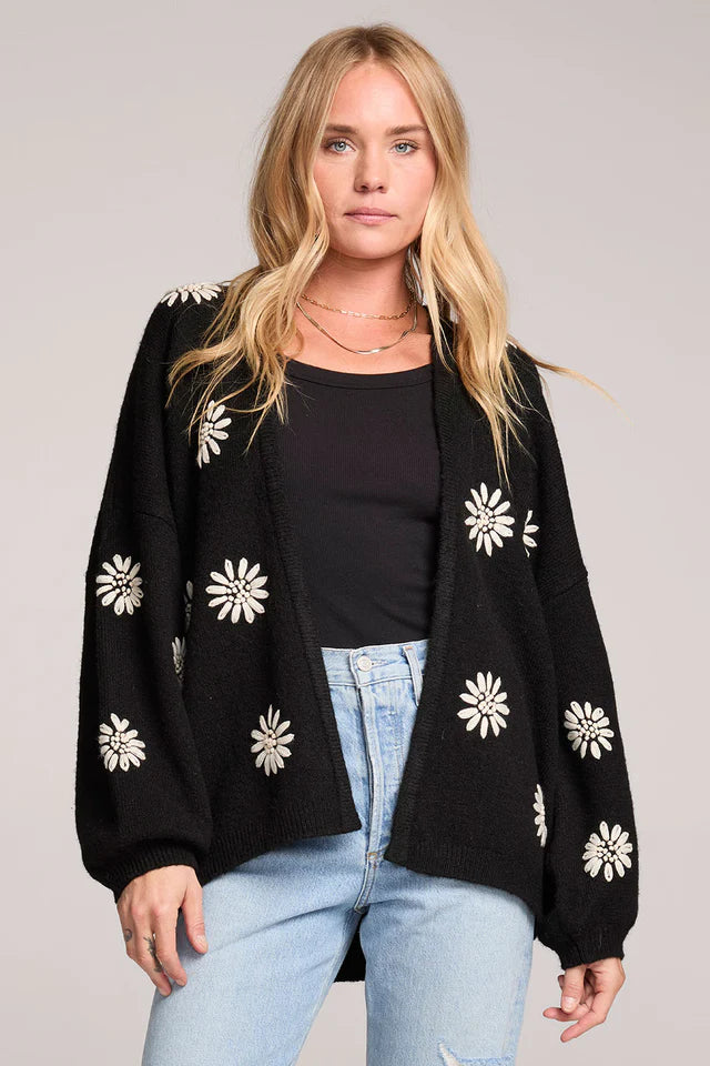 SALTWATER LUXE CARSYN CARDIGAN - BLACK