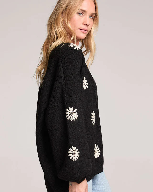 SALTWATER LUXE CARSYN CARDIGAN - BLACK