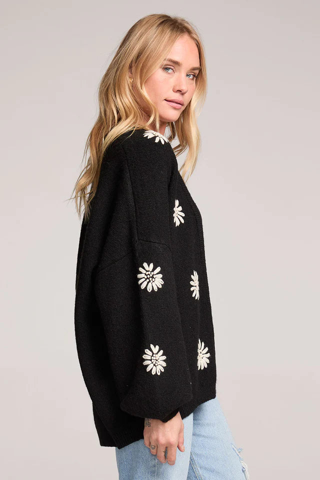 SALTWATER LUXE CARSYN CARDIGAN - BLACK