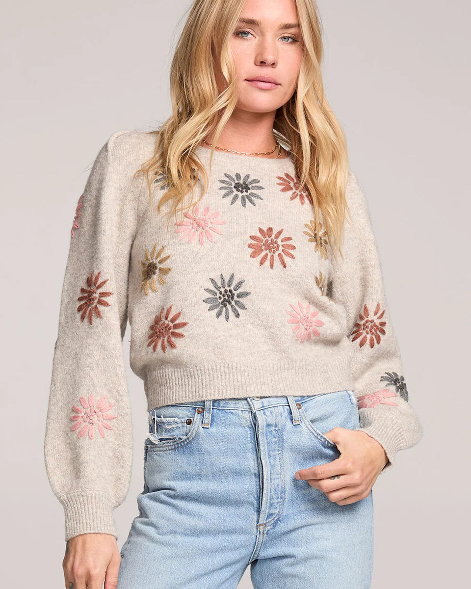 SALTWATER LUXE VALERIA SWEATER - OATMEAL
