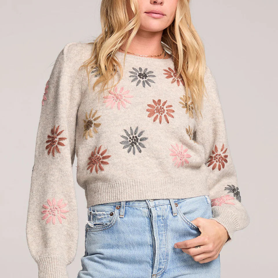 SALTWATER LUXE VALERIA SWEATER - OATMEAL