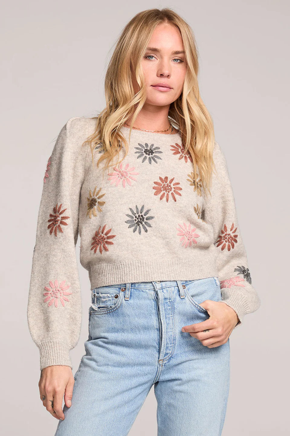 SALTWATER LUXE VALERIA SWEATER - OATMEAL