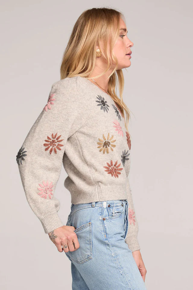 SALTWATER LUXE VALERIA SWEATER - OATMEAL