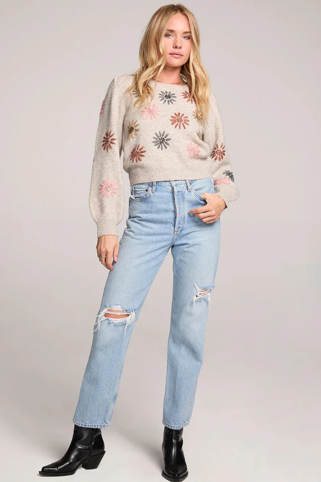 SALTWATER LUXE VALERIA SWEATER - OATMEAL