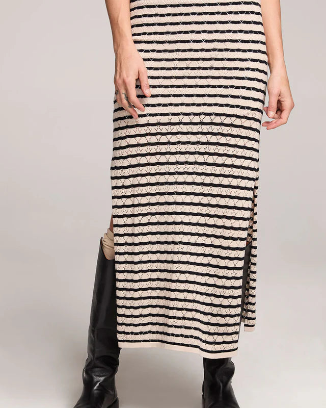 SALTWATER LUXE SUZI MIDI SKIRT - BLACK