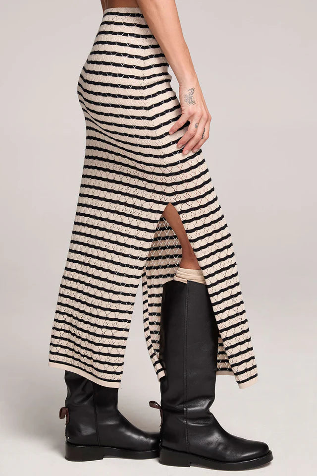 SALTWATER LUXE SUZI MIDI SKIRT - BLACK