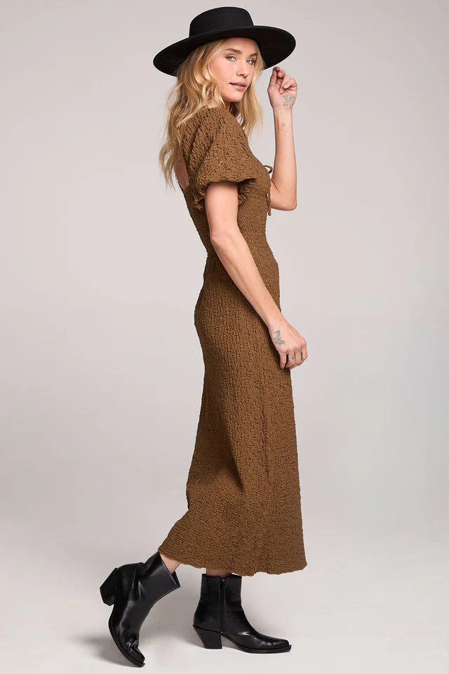 SALTWATER LUXE COLYN MIDI DRESS - OLIVE