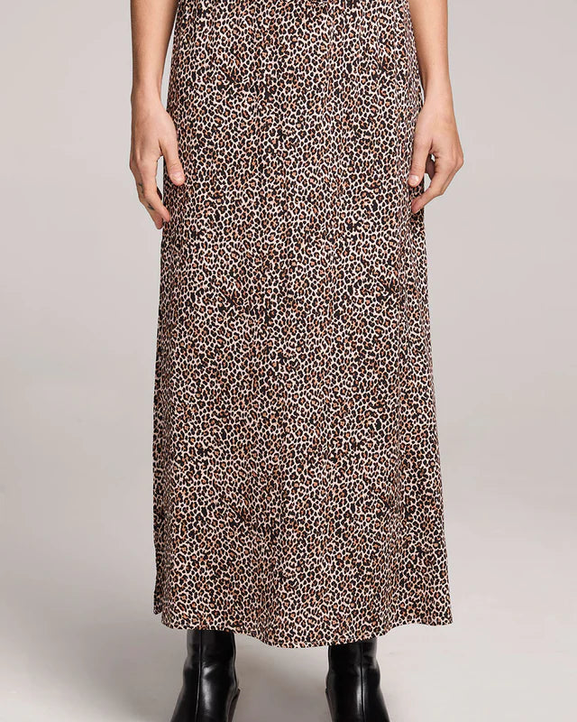 SALTWATER LUXE SERAPHYNE MIDI SKIRT - LEOPARD