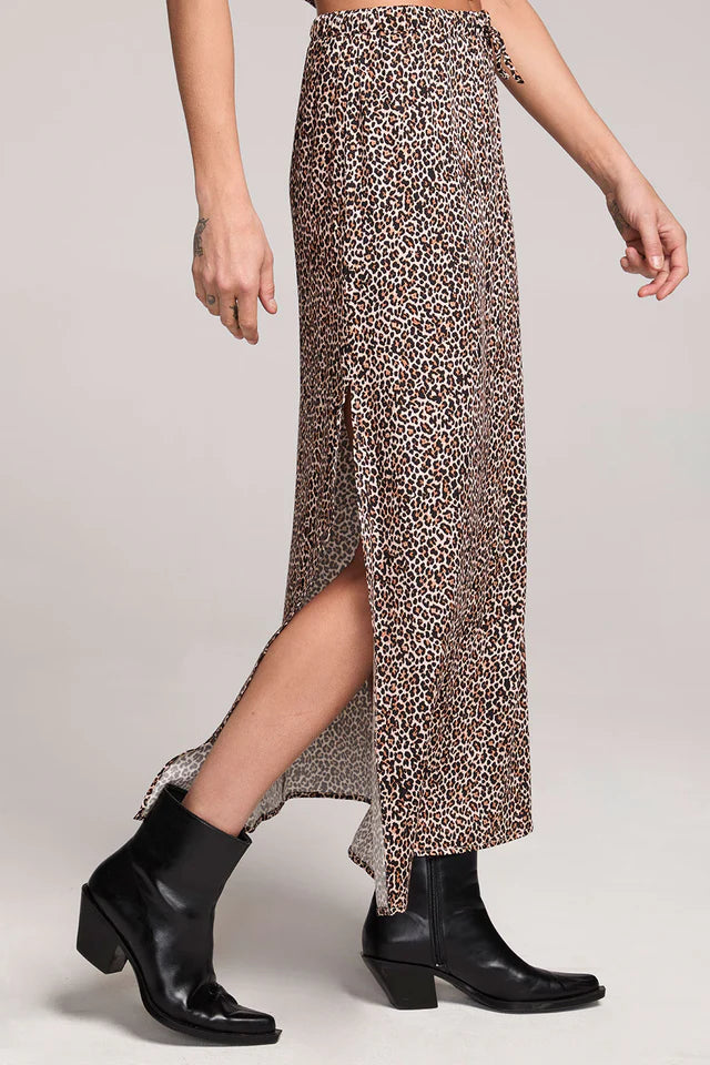 SALTWATER LUXE SERAPHYNE MIDI SKIRT - LEOPARD