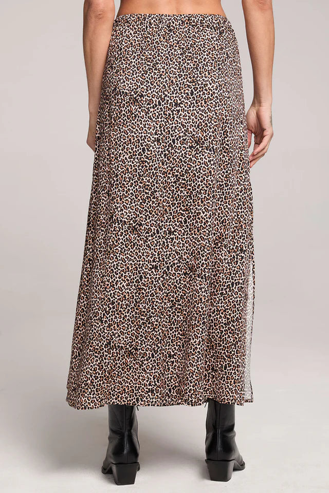SALTWATER LUXE SERAPHYNE MIDI SKIRT - LEOPARD