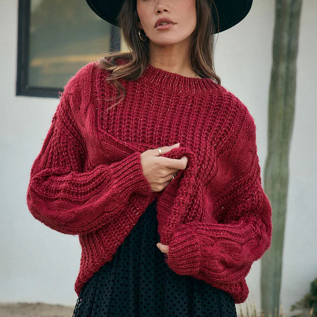 SALTWATER LIONNA SWEATER - BERRY
