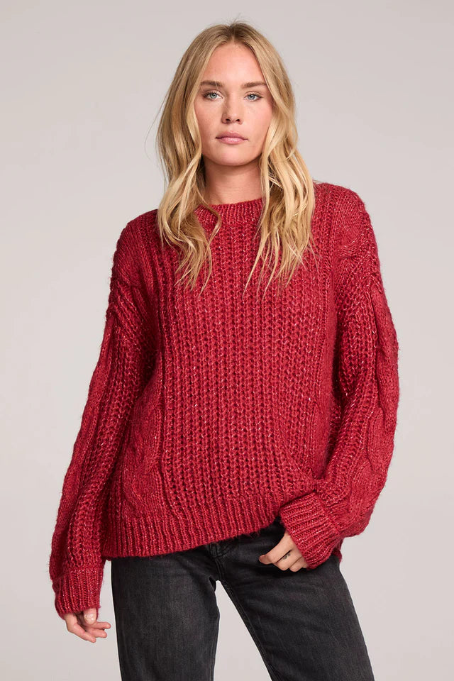 SALTWATER LIONNA SWEATER - BERRY