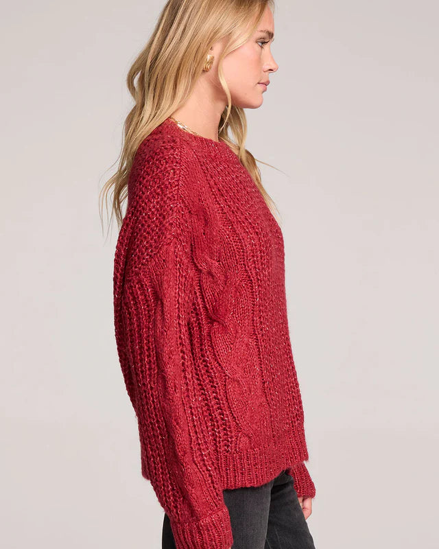 SALTWATER LIONNA SWEATER - BERRY