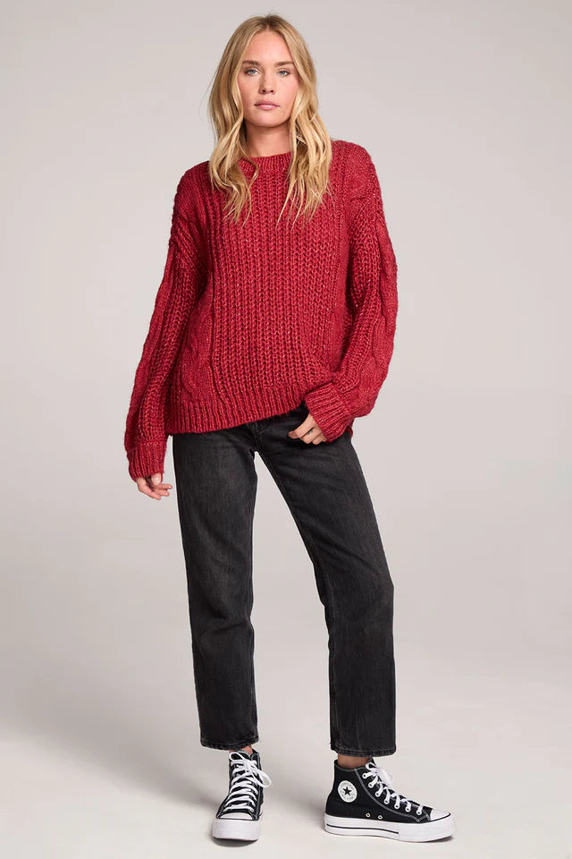 SALTWATER LIONNA SWEATER - BERRY