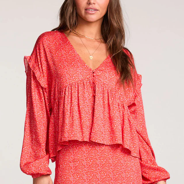 SALTWATER LUXE HUDSYN TOP - VINTAGE RED