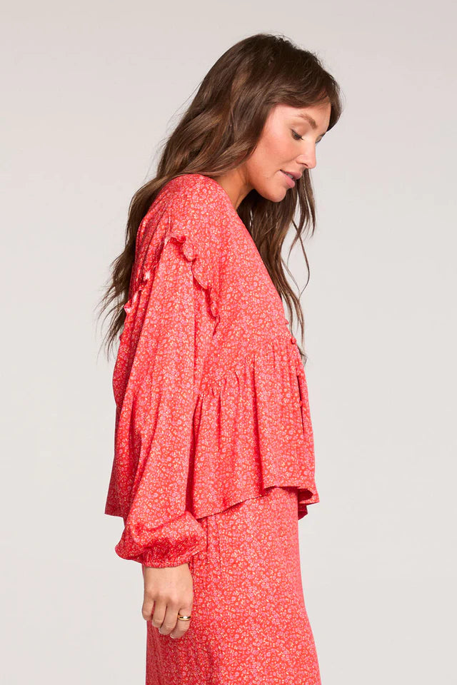 SALTWATER LUXE HUDSYN TOP - VINTAGE RED