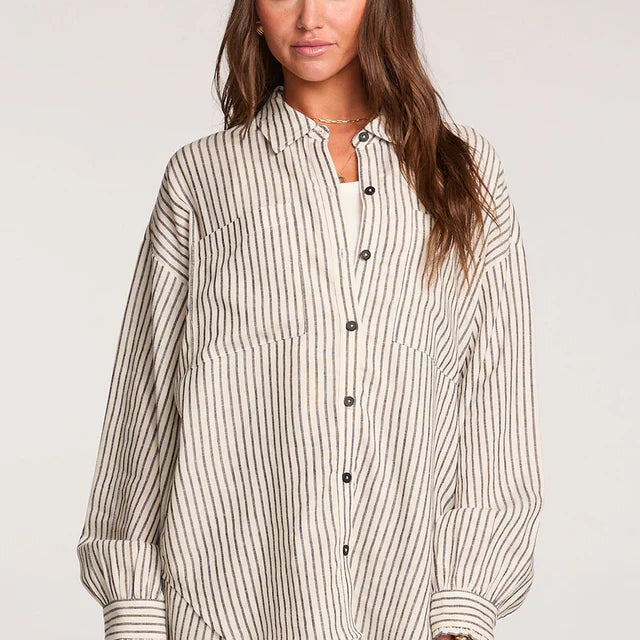 SALTWATER LUXE MARTEY TOP - BLACK WHITE