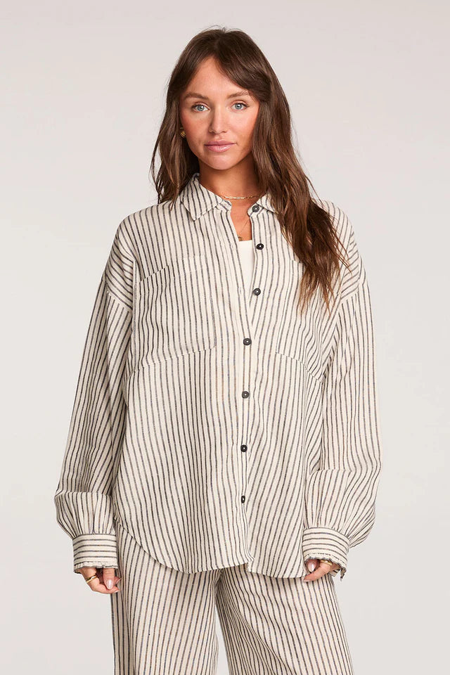 SALTWATER LUXE MARTEY TOP - BLACK WHITE