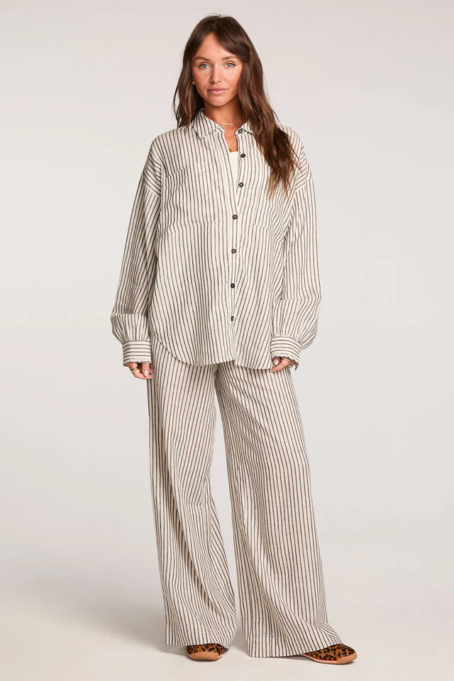 SALTWATER LUXE MARTEY TOP - BLACK WHITE