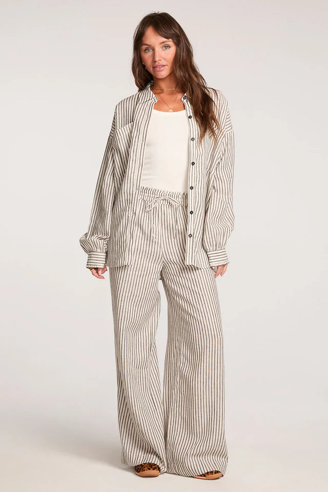 SALTWATER LUXE MARTEY TOP - BLACK WHITE