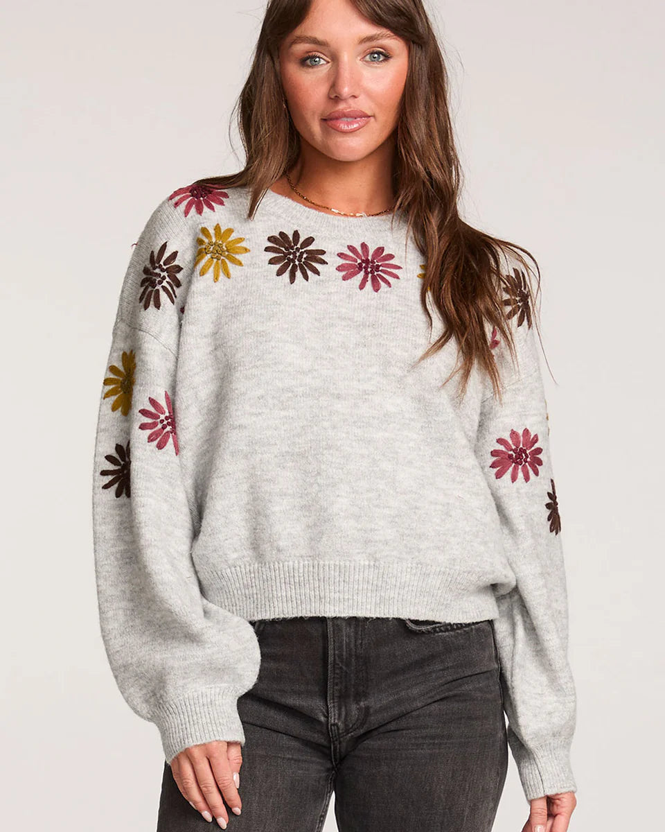 SALTWATER LUXE MIMI SWEATER - HEATHER GREY