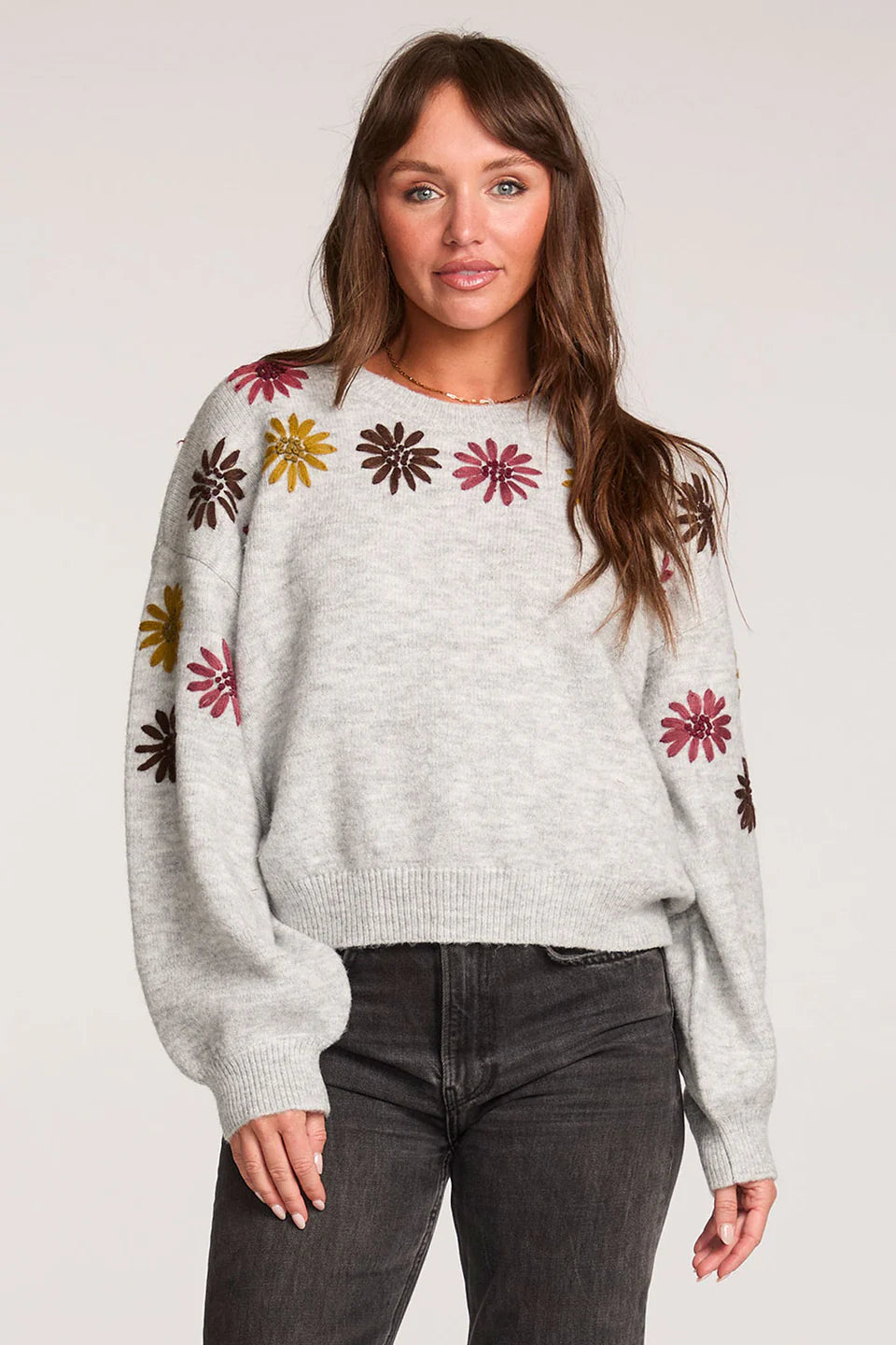 SALTWATER LUXE MIMI SWEATER - HEATHER GREY