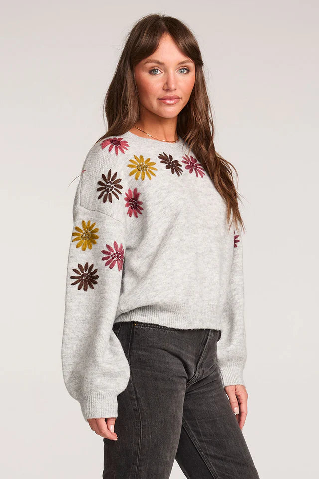 SALTWATER LUXE MIMI SWEATER - HEATHER GREY