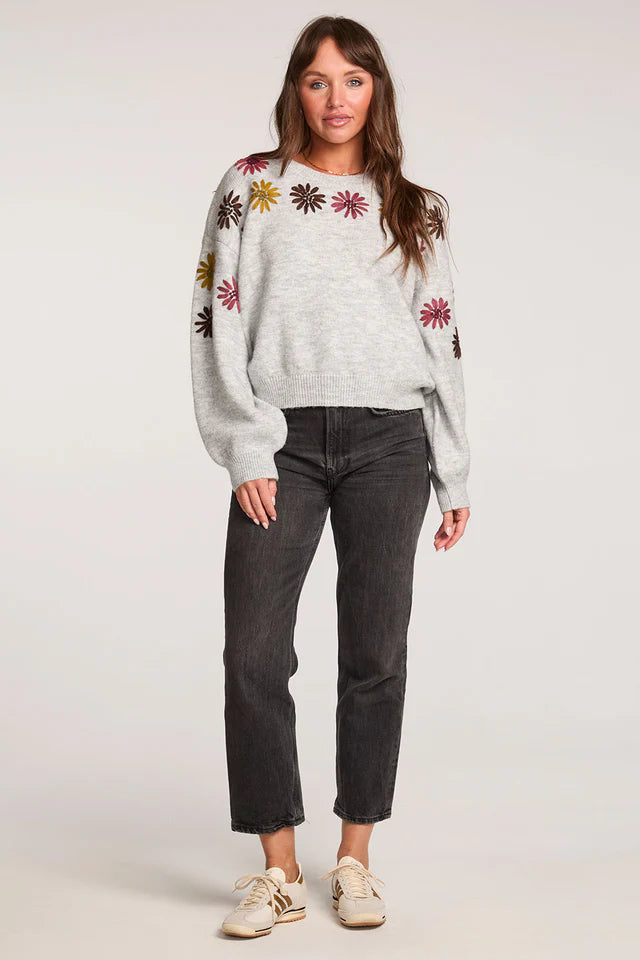 SALTWATER LUXE MIMI SWEATER - HEATHER GREY