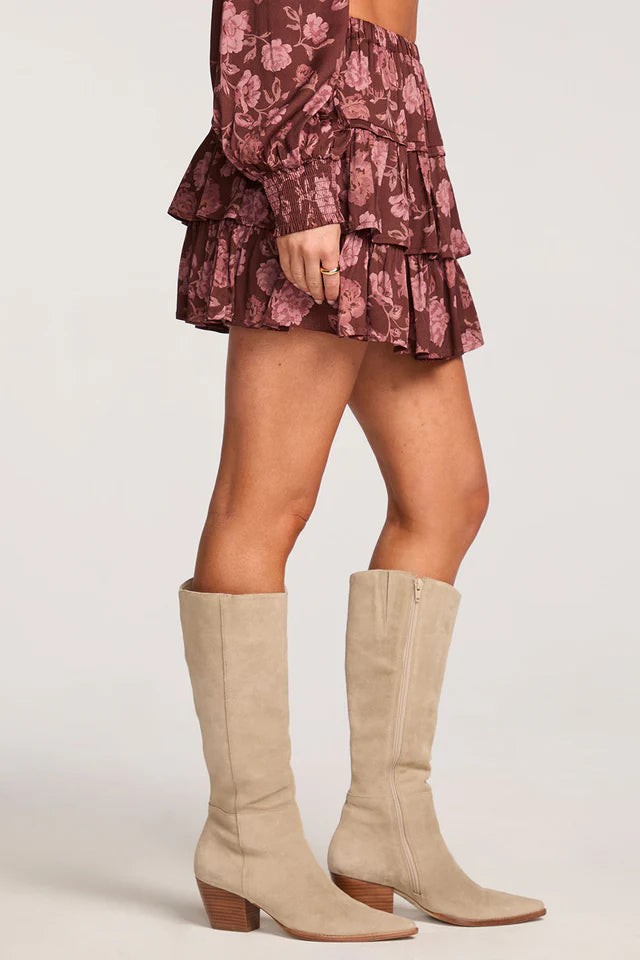 SALTWATER LUXE VHENUS MINI SKIRT - AUBERGINE