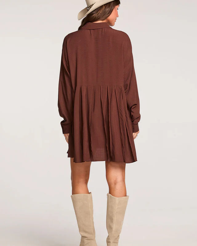 SALTWATER LUXE AURELLIA MINI DRESS - CHOCOLATE