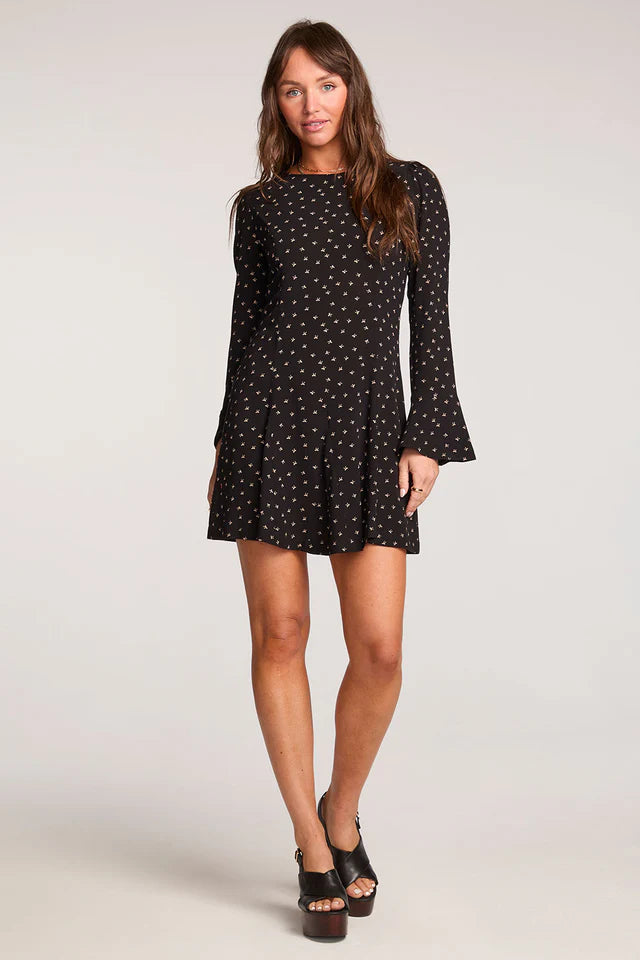 SALTWATER LUXE VERRA MINI DRESS - BLACK