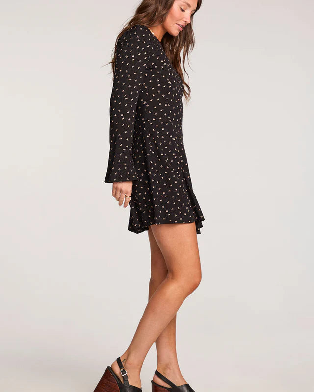 SALTWATER LUXE VERRA MINI DRESS - BLACK