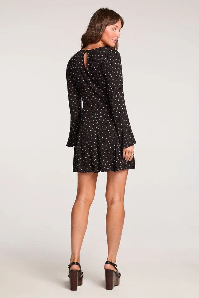SALTWATER LUXE VERRA MINI DRESS - BLACK